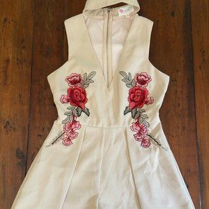 Halter Embroider Romper from These Three Boutique